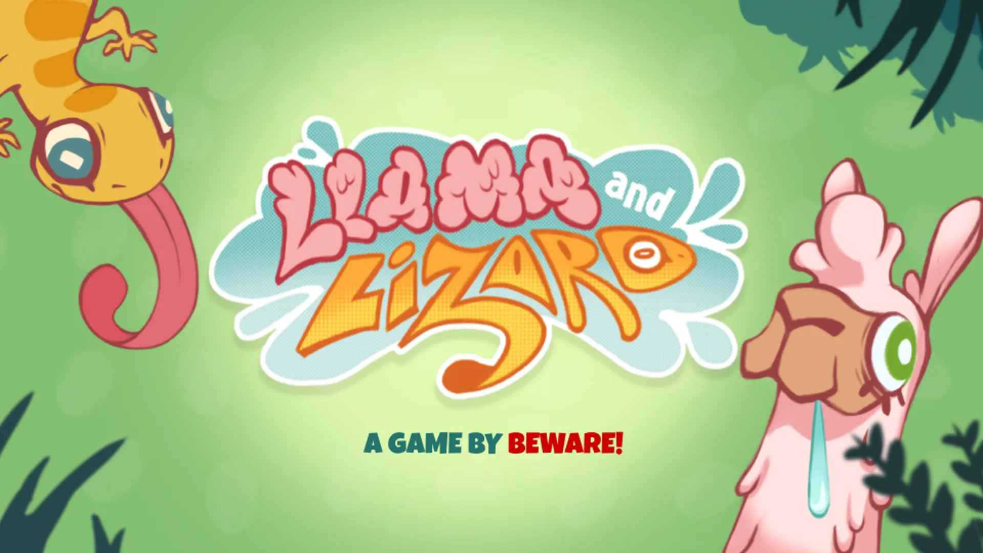 Llama and Lizard title art, with a llama and a lizard beside the logo.