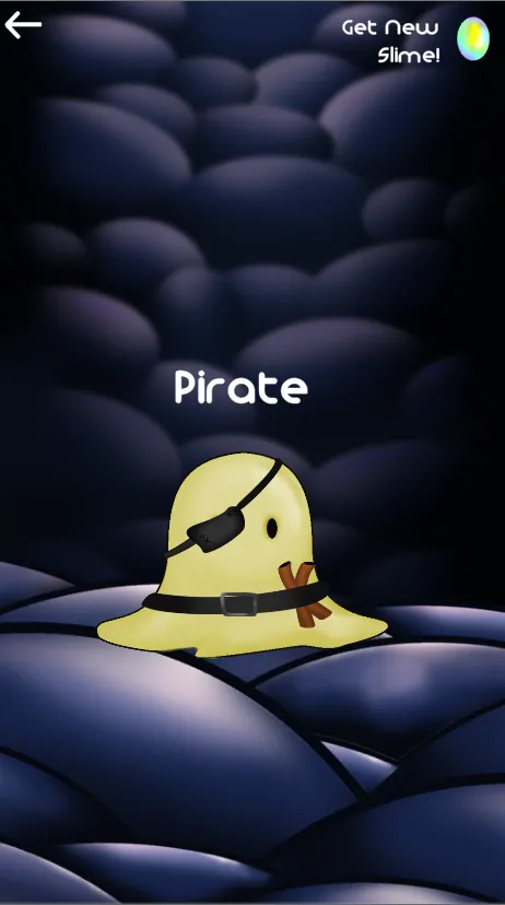 A yellow pirate slime on the Get New Slime screen.